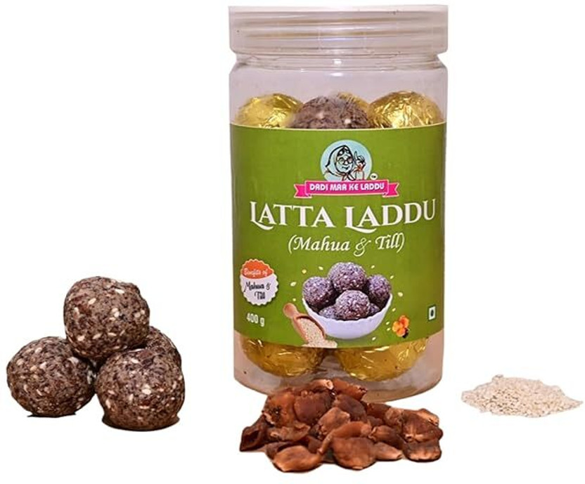 DADI MAA KE LADDU Latta Laddu (Mahua & Till) Healthy Energy Laddu Mason Jar(400 g)
