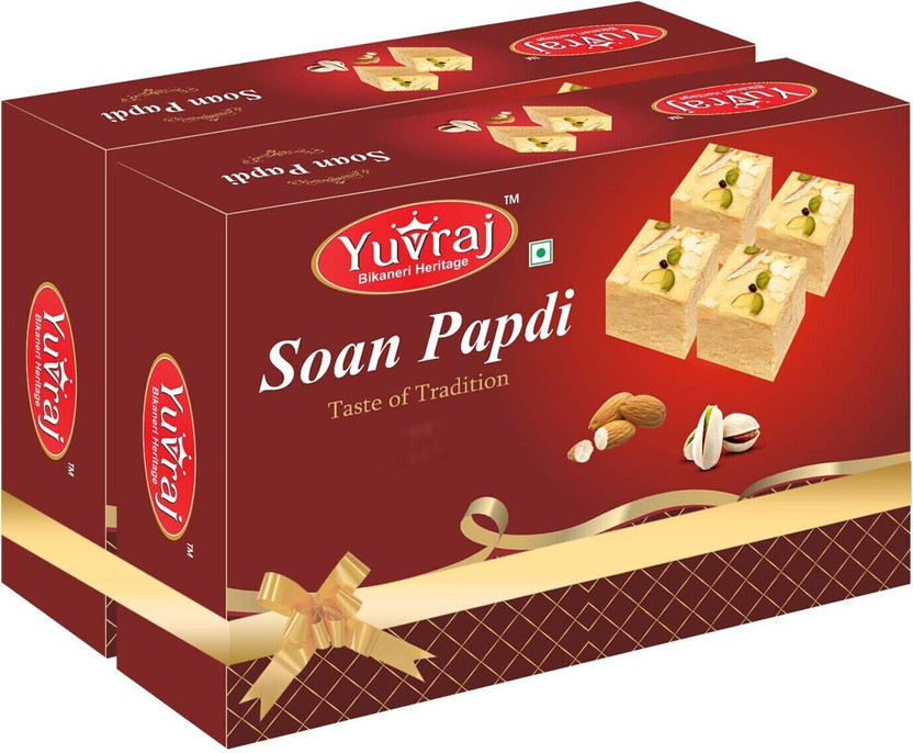 Yuvraj Food Product sweets Soan papadi (patisa ) Famous indian mithai ( 500 gm x 2 ) combo pack Box(2 x 500 g)