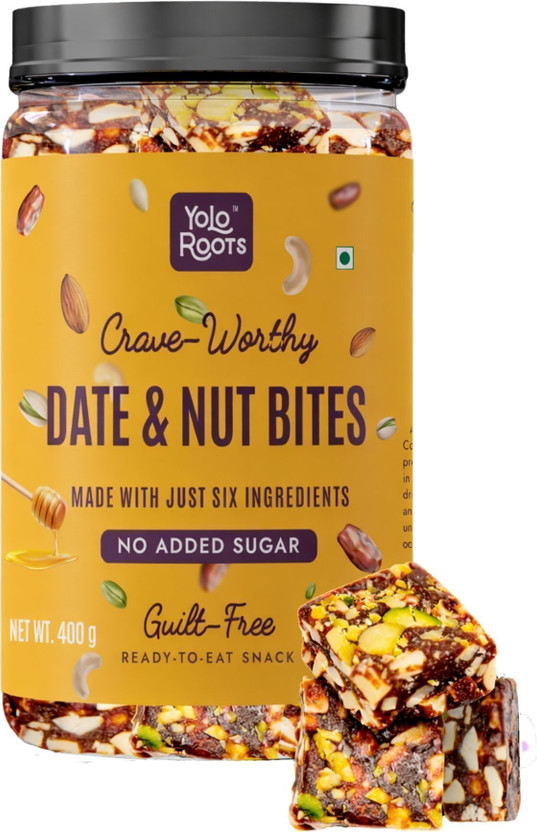Yolo Roots Classic Date Bites 400 gm- 20 Pieces khajur Barfi Box(400 g)