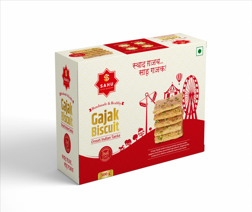 Sahu Gajak Bhandar Khasta Til Gajak | Till Chikki | Traditional Mithai Box(500 g)