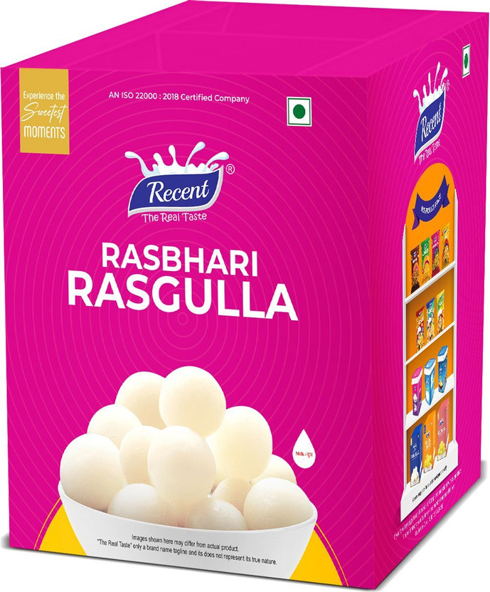 RECENT-THE REAL TASTE Rasbhari Rasgulla Bengali Sweet in Light Syrup | Soft & Juicy | Gift Pack(1 kg)