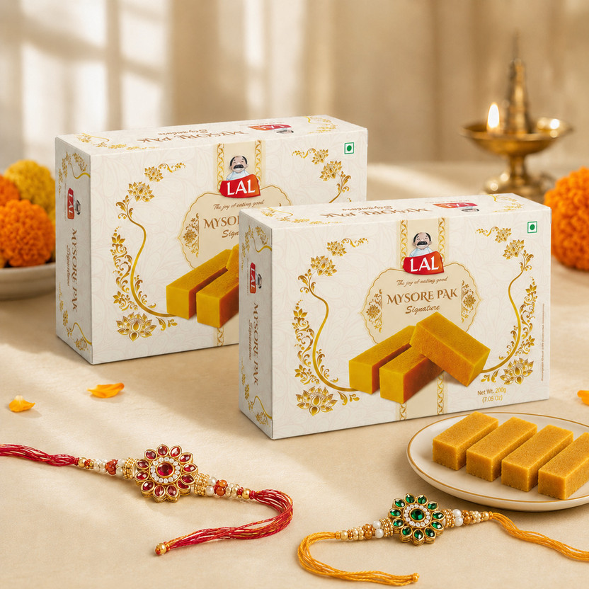 Lal Sweets Mysore Pak Signature Traditional Indian Mithai (400g)(2 x 200 g)