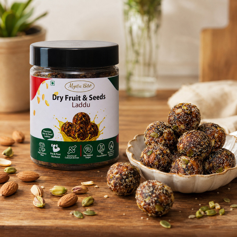 MYSTIC BITE Natural Healthy Dry Fruits & Seeds Laddu(200 g)