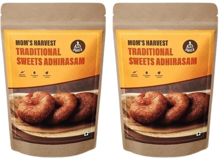 MOM'S HARVEST Traditional Sweets Adhirasam/Ariselu/Kajjaya 200 grams - Pack of 2 Pouch(2 x 200 g)