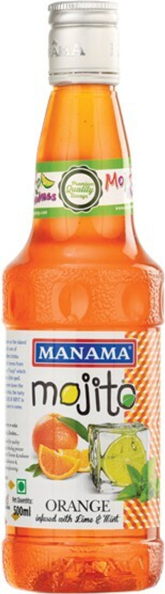 MANAMA Orange Mojito Syrup, Mixer for Mocktails and Cocktails 500ML(500 ml, Pack of 1)