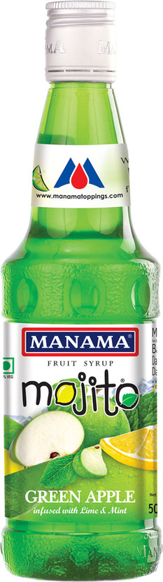 MANAMA Green Apple Mojito Syrup, Mixer for Mocktails and Cocktails 500ML(500 ml, Pack of 1)