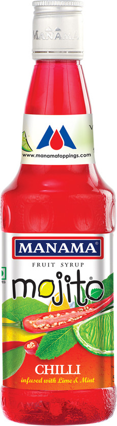 MANAMA Chilli Mojito Syrup, Mixer for Mocktails and Cocktails 750ml(500 ml, Pack of 1)