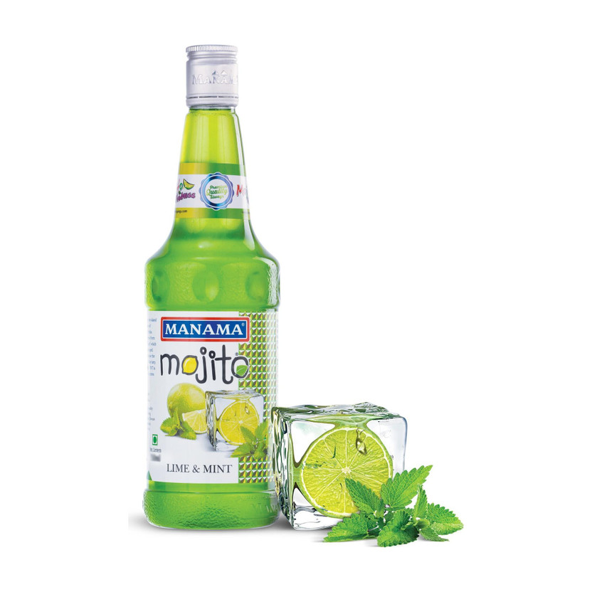 MANAMA Lime and Mint Mojito Syrup, Mixer for Mocktails and Cocktails Lime and Mint(500 ml, Pack of 1)