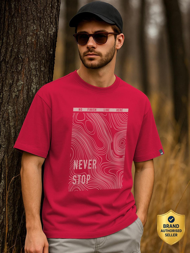 BEWAKOOF Graphic Print Men Round Neck Red T-Shirt