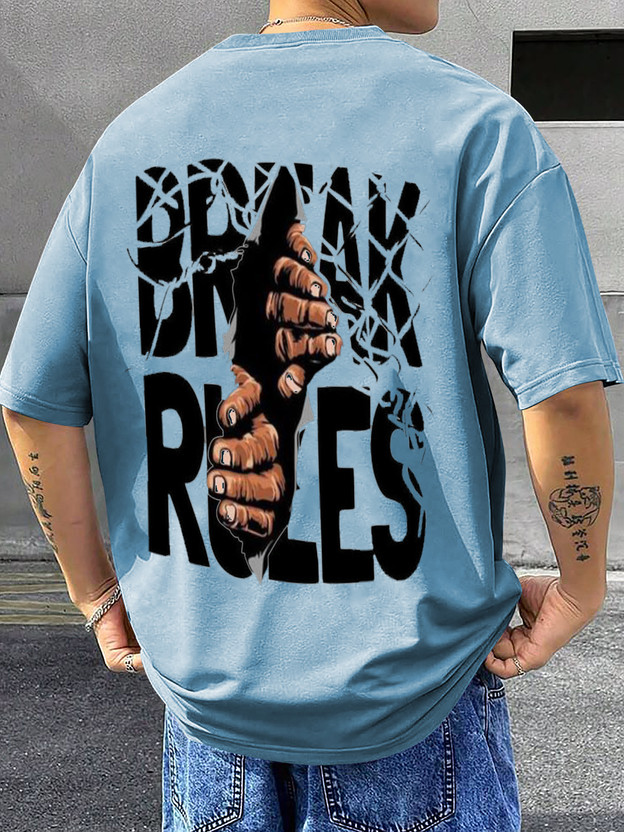 RetroTees Printed Men Round Neck Light Blue T-Shirt