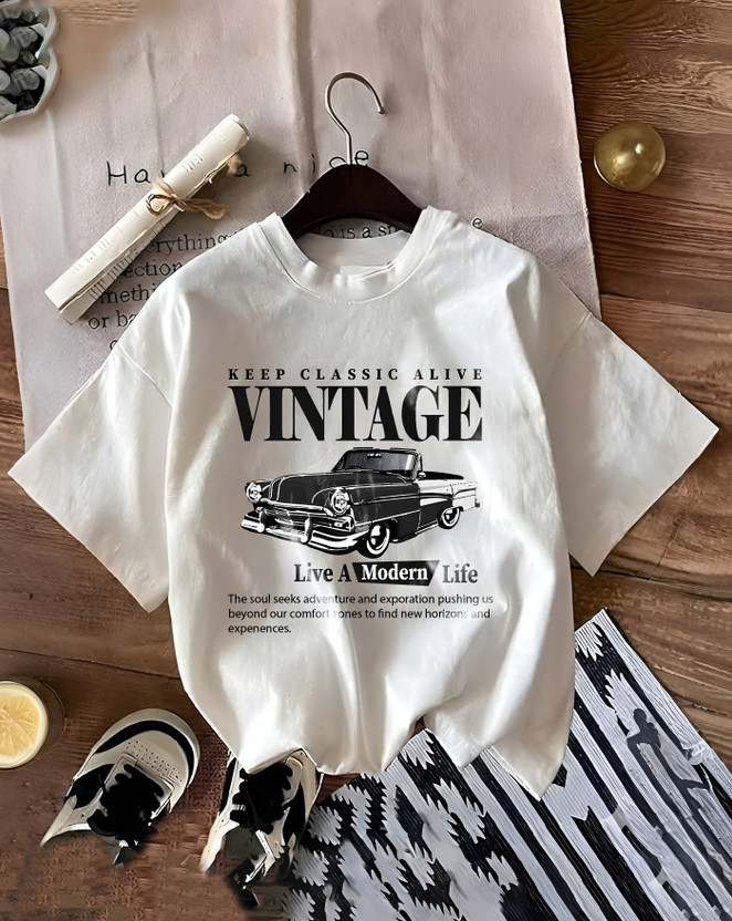 GLOBAL NOMAD Graphic Print Women Round Neck White T-Shirt