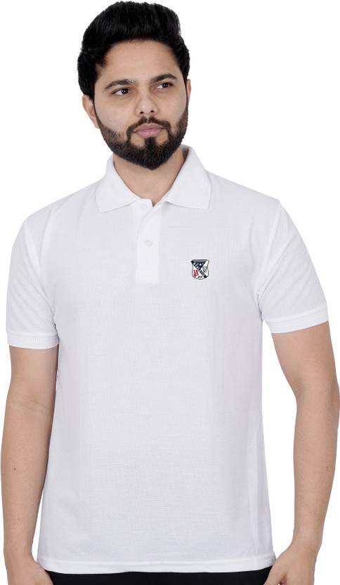 La La Milano Solid Men Polo Neck White T-Shirt - Flipkart Deal