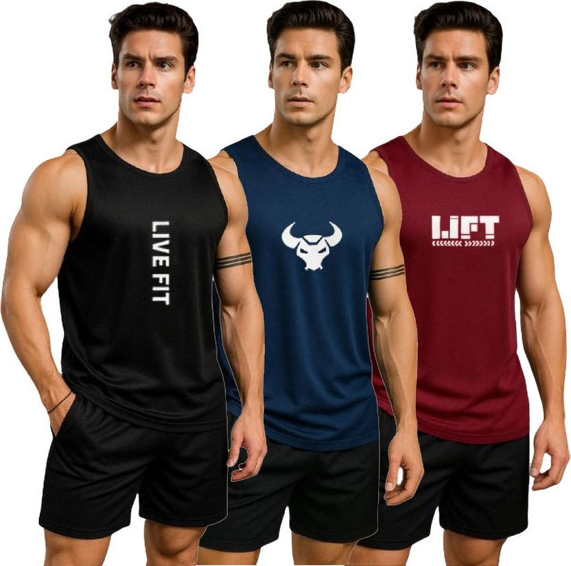 dashzone Printed Men Round Neck Multicolor T-Shirt