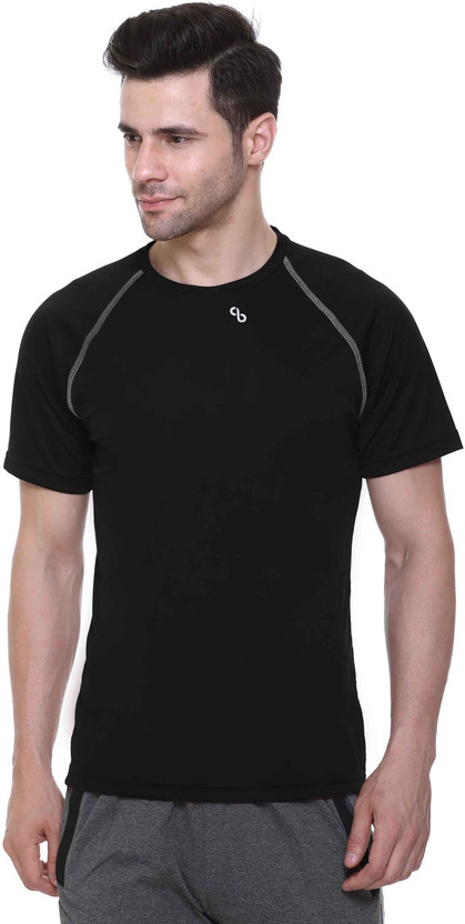 Colors & Blends Solid Men Round Neck Black T-Shirt