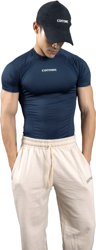 COITONIC Printed Men Round Neck Blue T-Shirt