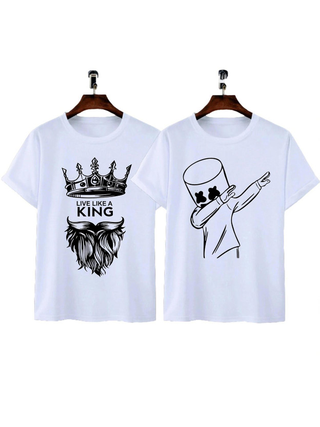 TIGERSNAKE Printed Men Round Neck White T-Shirt