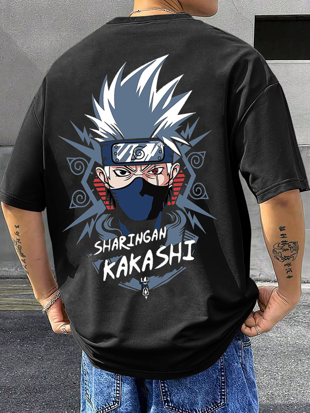 Dazzle Fashion Printed Men Round Neck Black T-Shirt