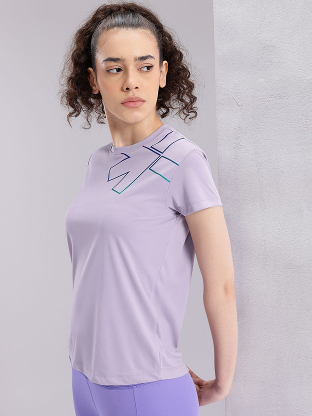 HRX HRX by Hrithik Roshan Printed Women Round Neck Purple T-Shirt - Flipkart Deal