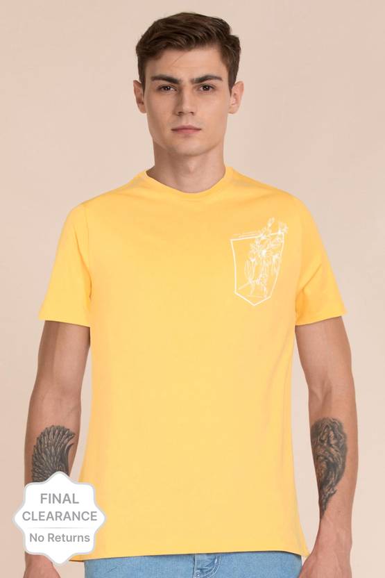[Sizes S, M, L, XL] Blackberrys Men Printed Round Neck Green T-Shirt