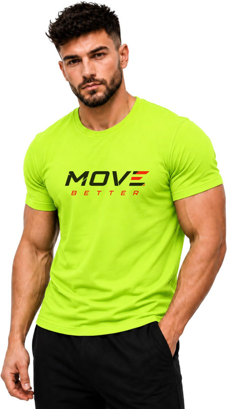 3colors Printed Men Round Neck Green T-Shirt