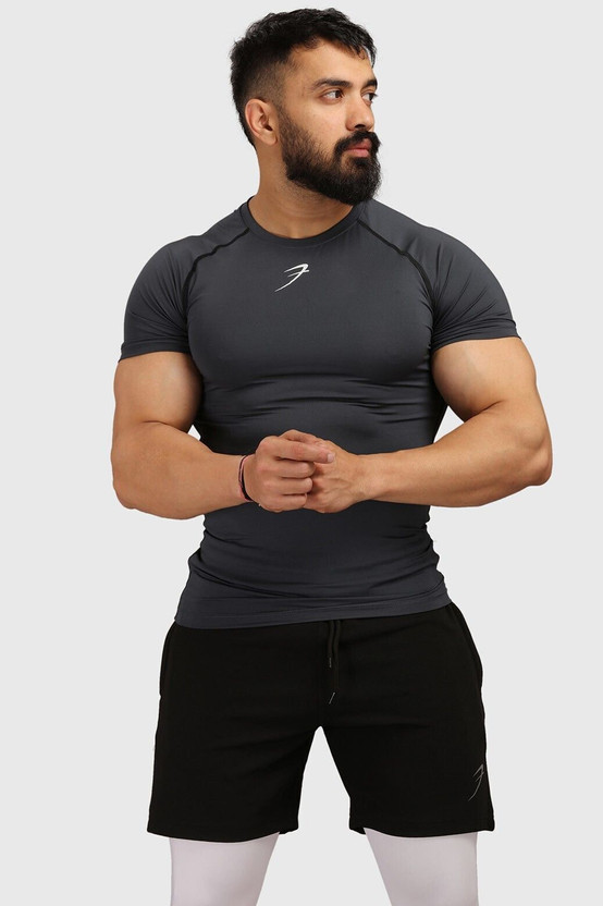 FuaarK Solid Men Round Neck Grey T-Shirt