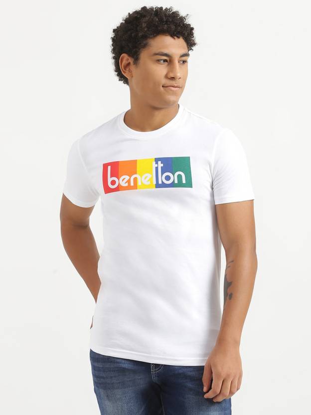 Atletisch Nauw Decoderen United Colors of Benetton Typography Men Round Neck White T-Shirt - Buy  United Colors of Benetton Typography Men Round Neck White T-Shirt Online at  Best Prices in India | Flipkart.com
