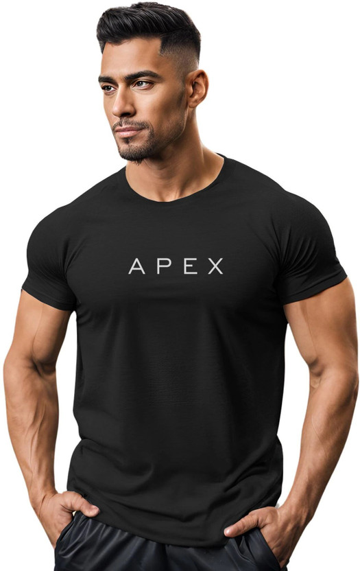 3colors Printed Men Round Neck Black T-Shirt