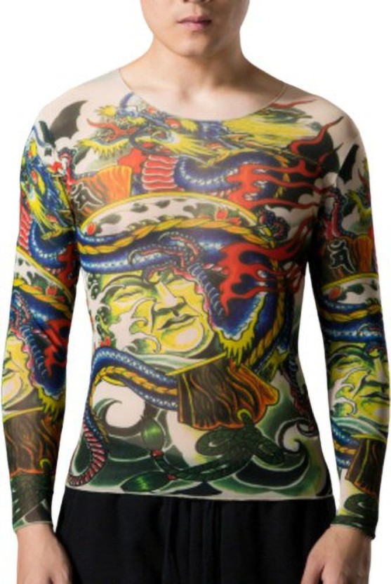 Buy SHINA Tattoo Long Sleeve TShirt for Men Elastic Suitable Sport and  Fitness Adjustable L21 at Amazonin