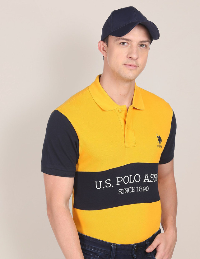black and yellow polo