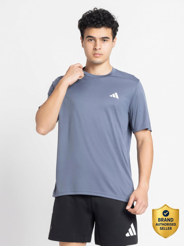Adidas ADIDAS Solid Men Round Neck Grey T-Shirt - Flipkart Deal