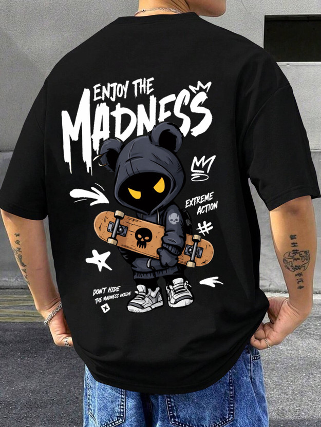 Metro Tees Graphic Print Men Round Neck Black T-Shirt
