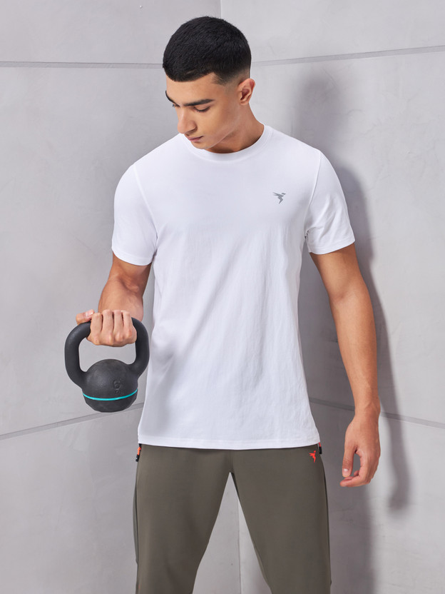 TECHNOSPORT TECHNOSPORT Solid Men Crew Neck White T-Shirt - Flipkart Deal