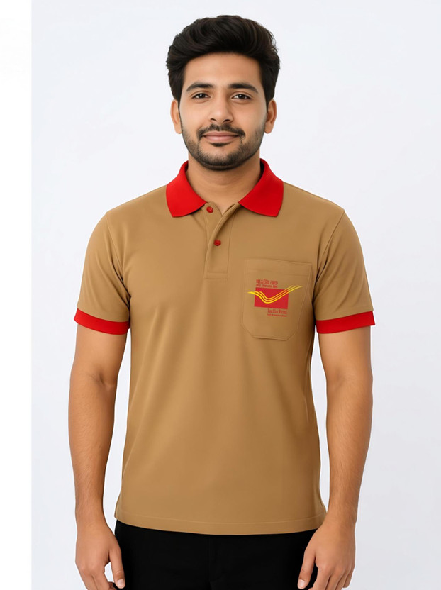 Siddhilifestyle Embroidered Men Polo Neck Brown T-Shirt