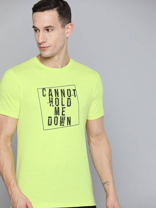 [Size S, M, L] HRX by Hrithik Roshan Men Printed Round Neck Light Green T-Shirt