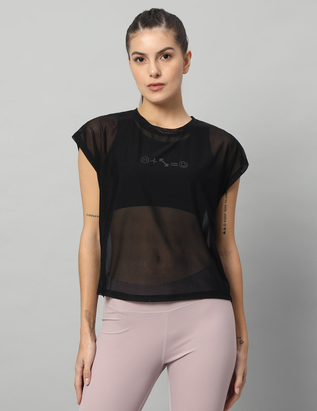 MKH Typography Women Round Neck Black T-Shirt