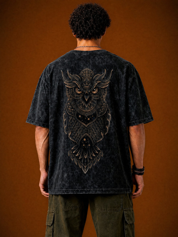 Woops Woops studio! Graphic Print Men Crew Neck Black T-Shirt - Flipkart Deal
