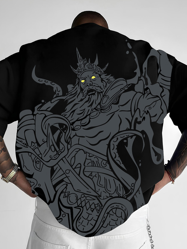 HADAR Graphic Print Men Round Neck Black T-Shirt