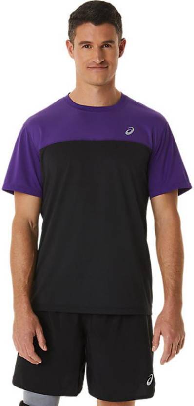 Asics Color Block Men Round Neck Purple T-Shirt - Buy Asics Color Block Men  Round Neck Purple T-Shirt Online at Best Prices in India 