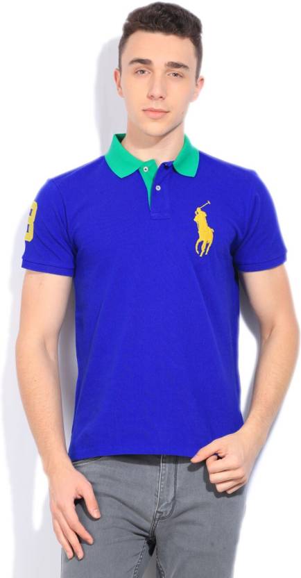 Ralph Lauren Solid Men Polo Neck Green, Blue T-Shirt - Buy Blue Ralph Lauren  Solid Men Polo Neck Green, Blue T-Shirt Online at Best Prices in India |  