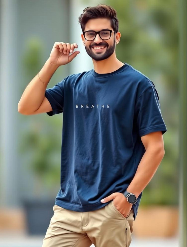 UrGear UrGear Printed Men Round Neck Navy Blue T-Shirt - Flipkart Deal