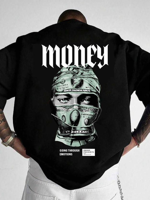 Smosh Printed Men Round Neck Black T-Shirt