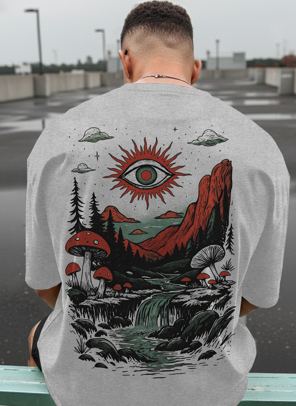TRIPR Graphic Print Men Round Neck Grey T-Shirt