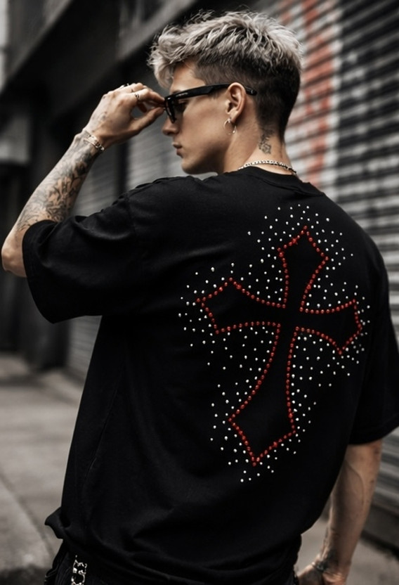 DRIPIN Graphic Print Men Round Neck Black T-Shirt