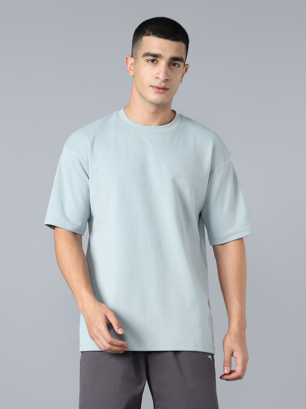 TECHNOSPORT Solid Men Crew Neck Light Green T-Shirt