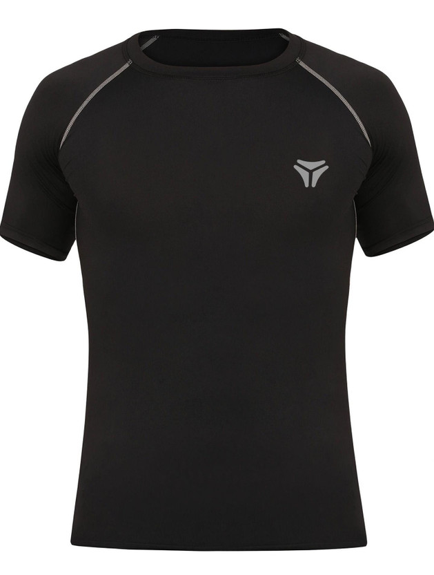Kyk Solid Men Round Neck Reversible Black T-Shirt