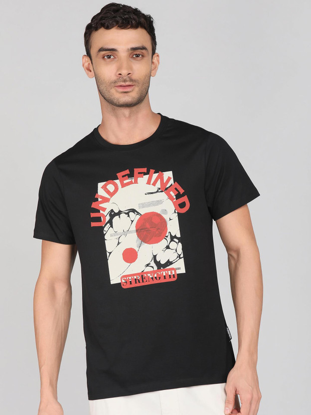 Roadster Graphic Print Men Round Neck Black T-Shirt