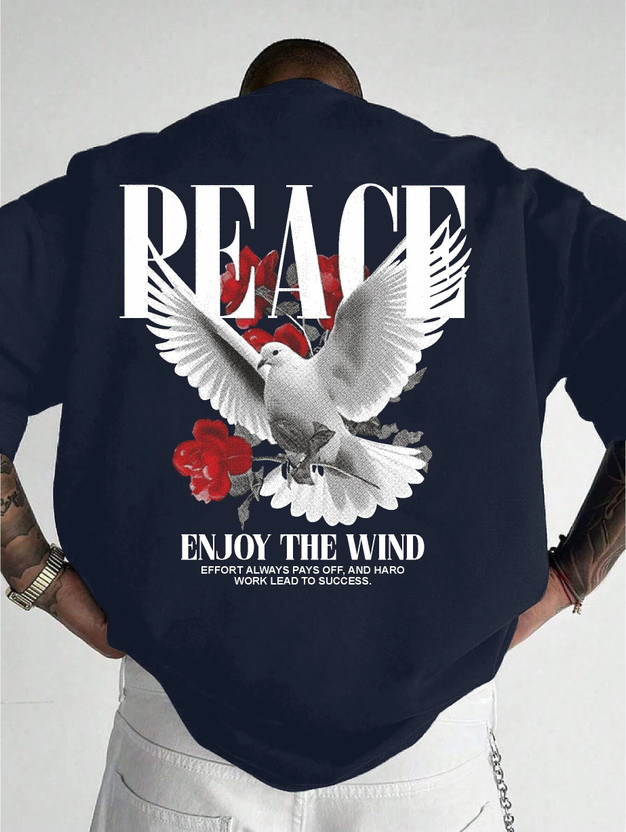 Smosh Printed Men Round Neck Navy Blue T-Shirt