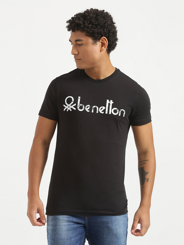 Benetton black t shirt clearance