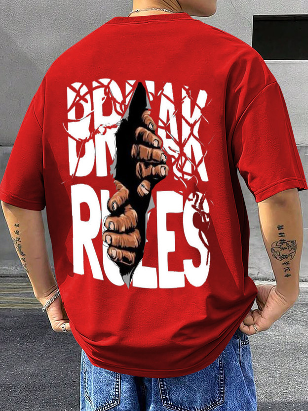 RetroTees Printed Men Round Neck Red T-Shirt