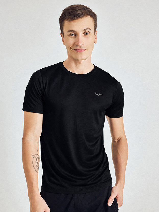 Pepe Jeans Solid Men Round Neck Black T-Shirt